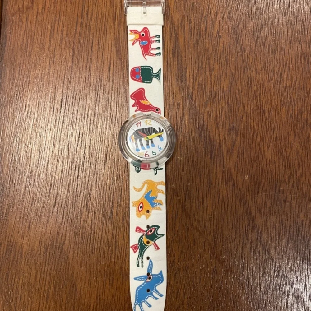 1999 Midi Pop Swatch Mutation PMK124 - never worn- Colorful Animals Watch - Picture 2 of 8
